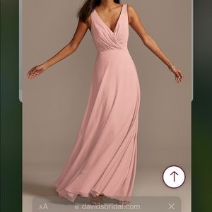 David’s Bridal V-Neck Tank Full Skirt Bridesmaid Dress Ballet Pink